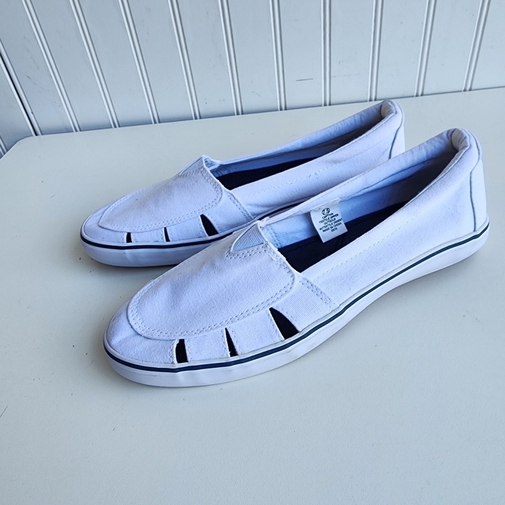 Coral Bay Women’s Captiva Loafers Shoe Flat White Canvas Size 7.5 - Picture 5 of 7